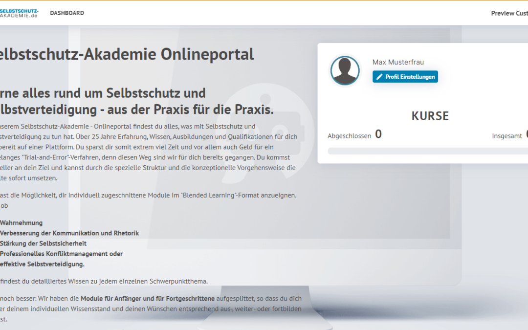 Unsere Selbstschutz-Online-Akademie öffnet zum 01.12.2023